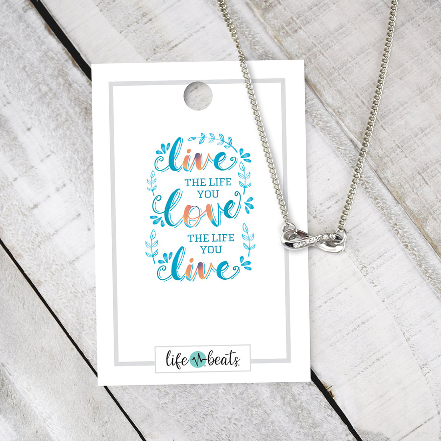 Love Life Necklace - Silver Finish Infinity Necklace