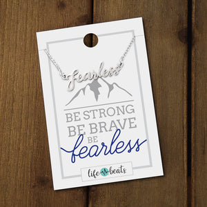 Fearless Script or Word Necklace