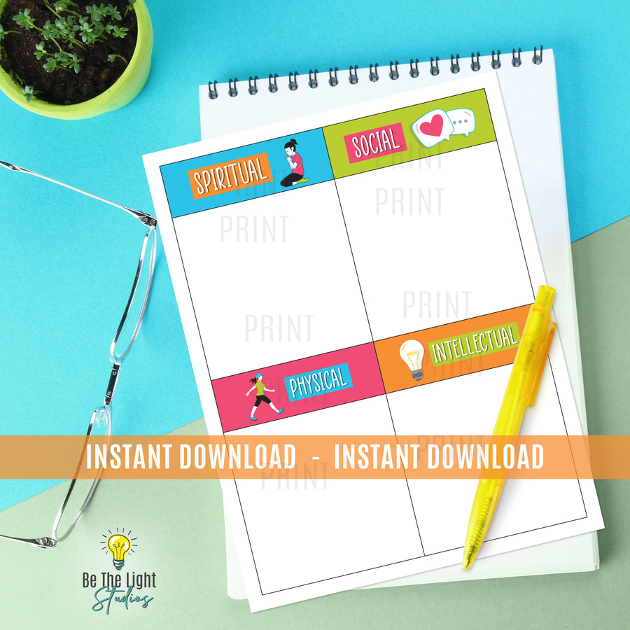 Spiritual Social Physical Intellectual Goal Tracker for Young Women
