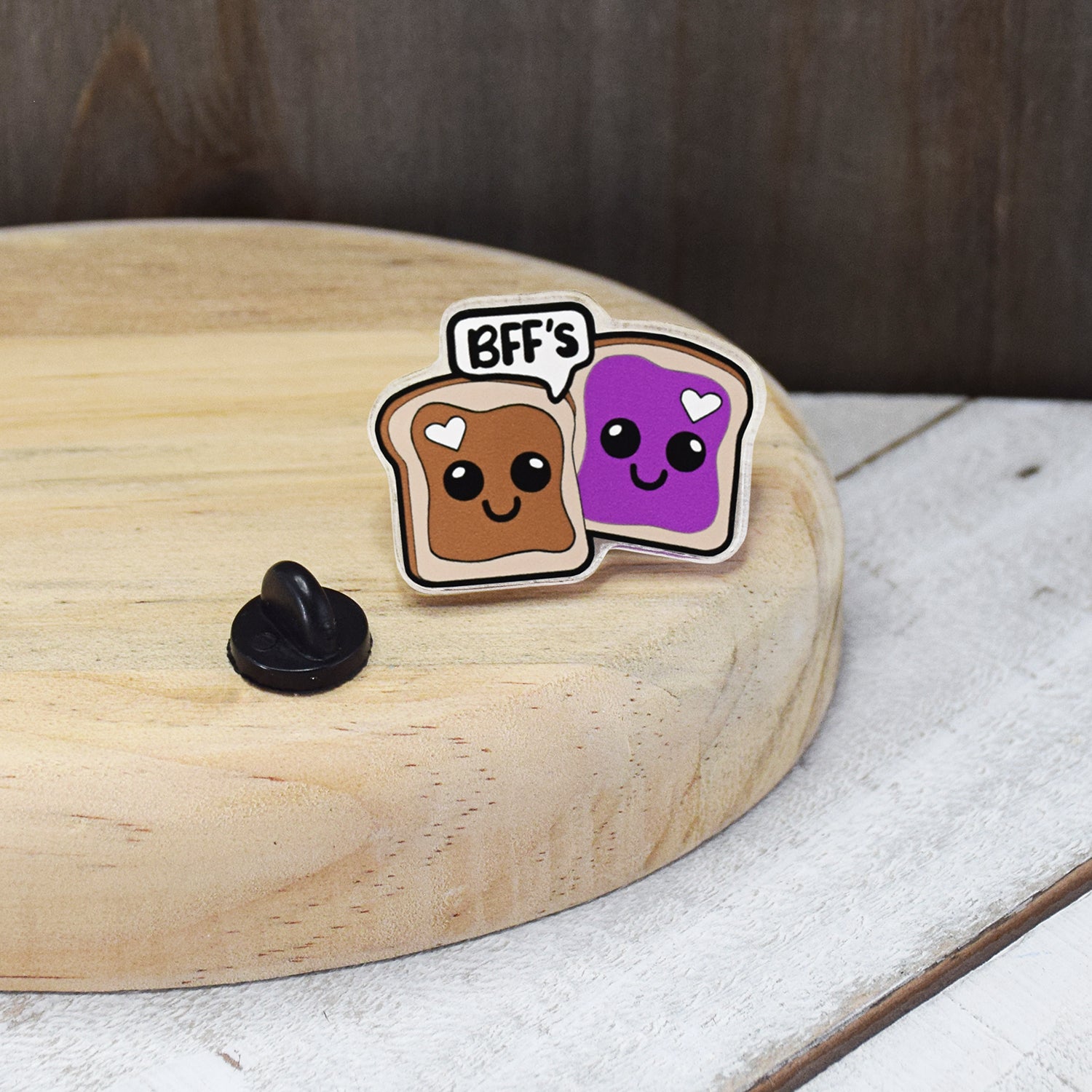 PB & J - We go together like Peanut Butter & Jelly Best Friends Pin