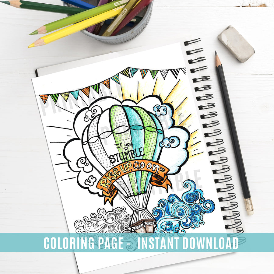 Rise Up Go On Coloring Page - Instant Download