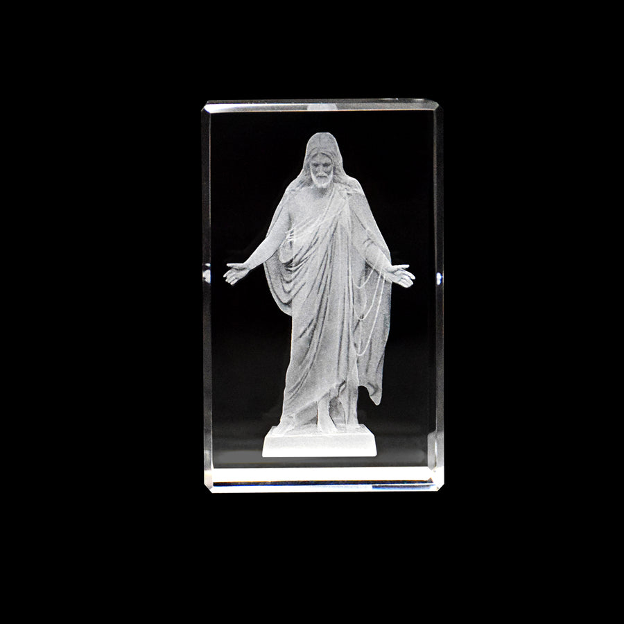 Christus Statue Laser Engraved Crystal Cube
