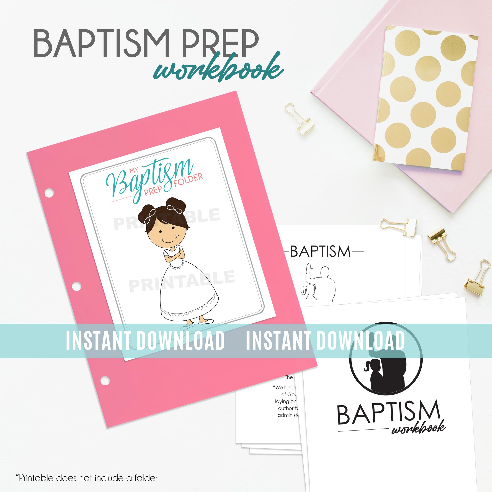 Baptism Preparation Workbook for Girls | Instant Download