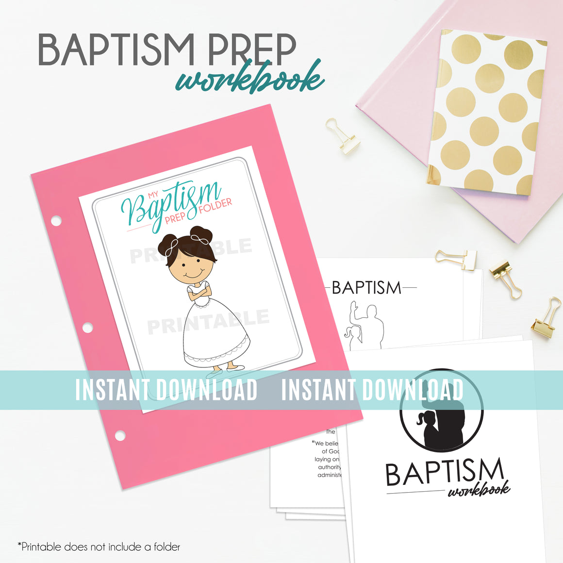 Baptism Preparation Workbook for Girls | Instant Download