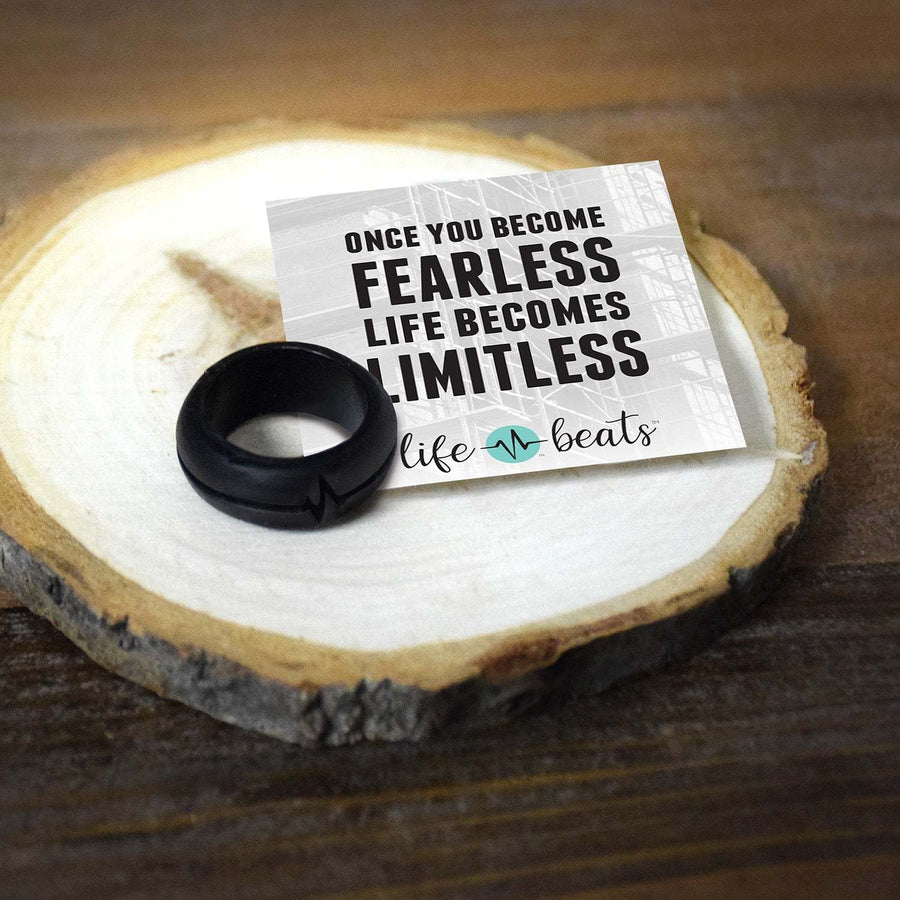 Fearless heart beat Silicone Ring - SIZE 12