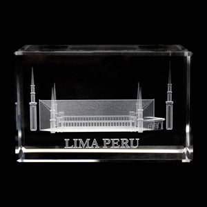 Atlanta Temple Laser Engraved Crystal Cube