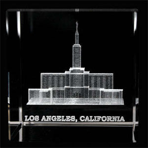 Atlanta Temple Laser Engraved Crystal Cube