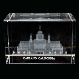 Atlanta Temple Laser Engraved Crystal Cube
