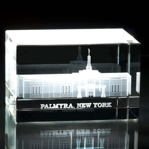 Atlanta Temple Laser Engraved Crystal Cube