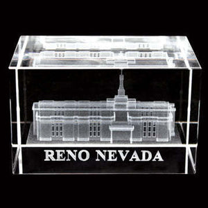 Atlanta Temple Laser Engraved Crystal Cube