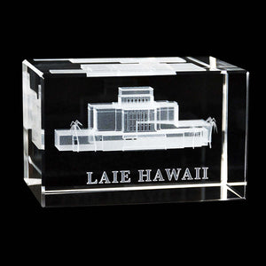 Atlanta Temple Laser Engraved Crystal Cube