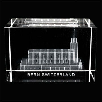 Atlanta Temple Laser Engraved Crystal Cube