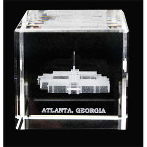 Boise Idaho Temple Laser Engraved Crystal Cube