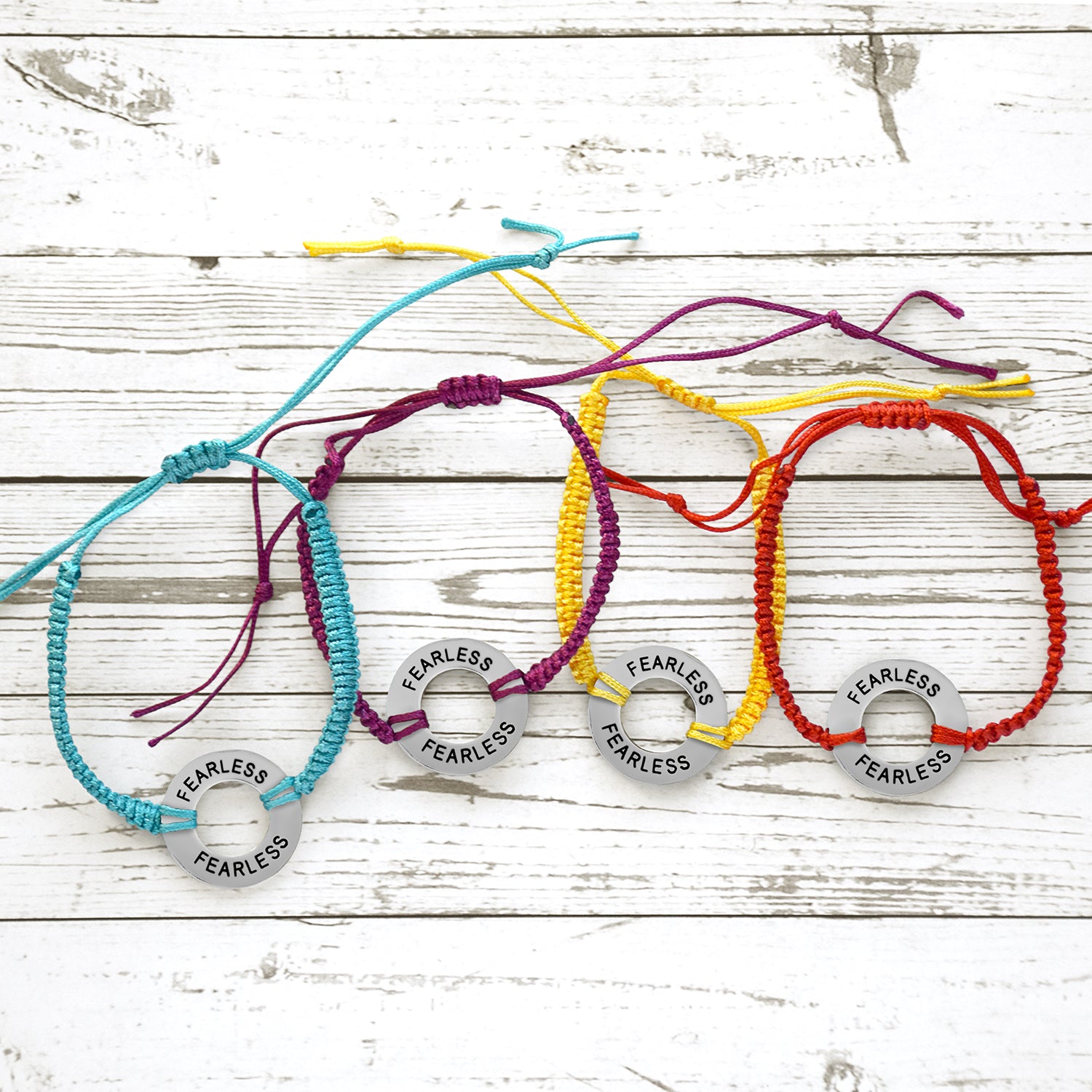 Fearless String / Washer Adjustable Bracelet - 4 Color Options