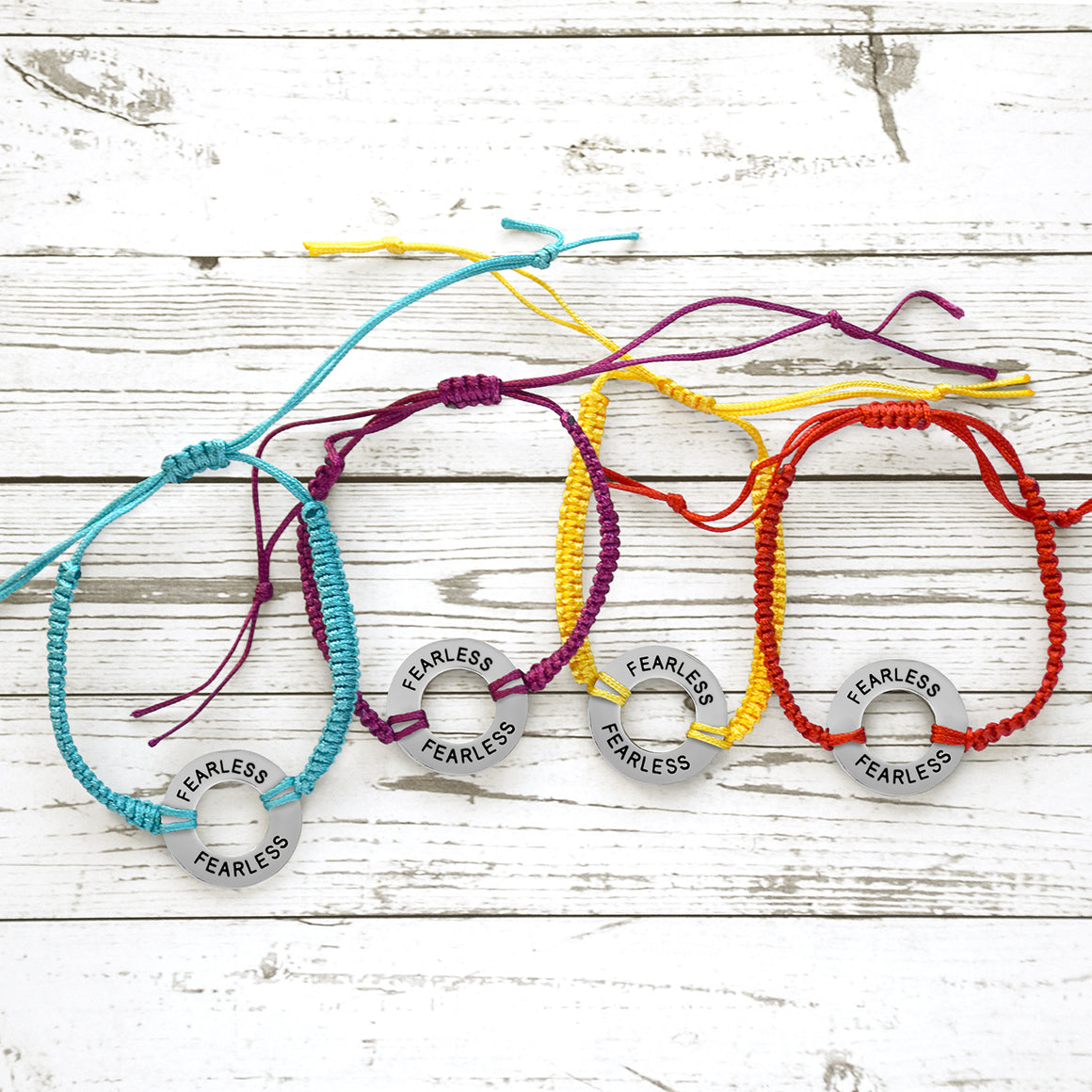 Fearless String / Washer Adjustable Bracelet - 4 Color Options