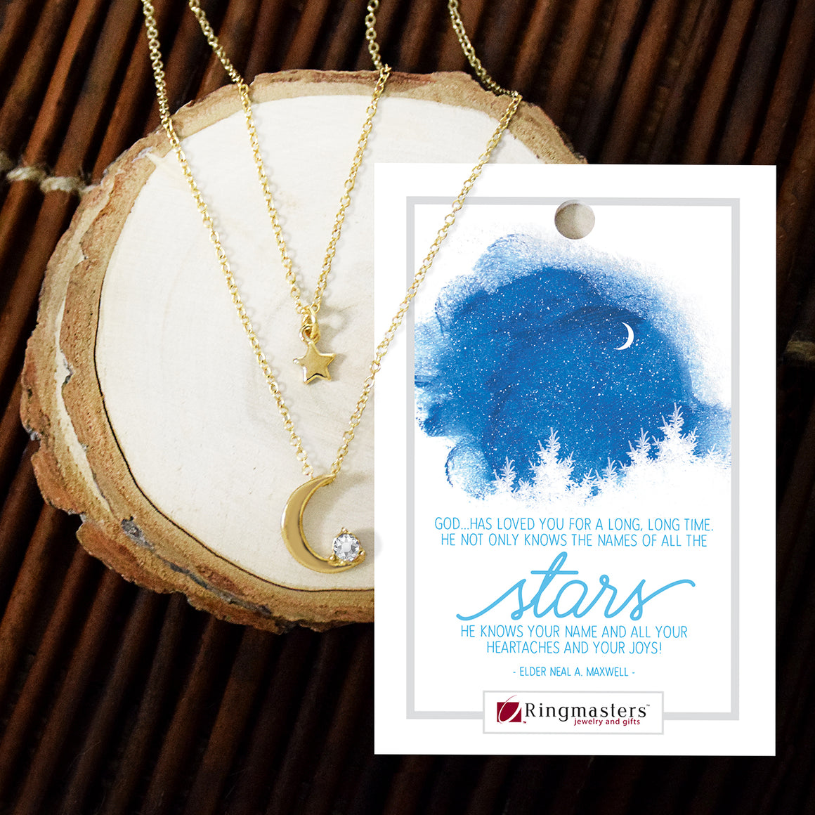He Knows You - Star and Moon Necklace