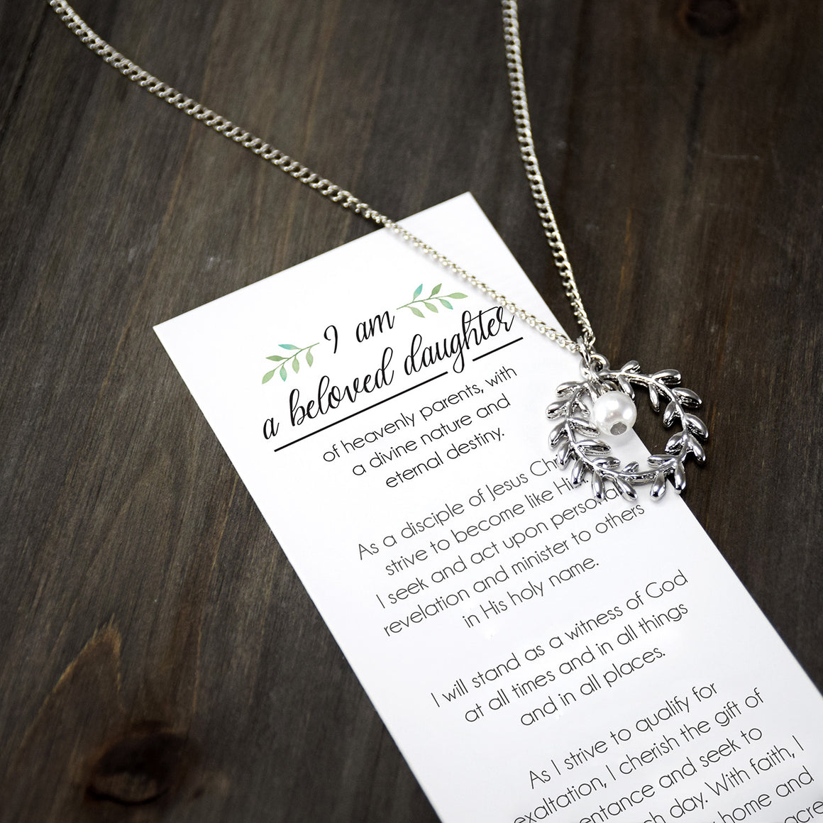 Young Women Theme I'm a beloved daughter Necklace & Bookmark
