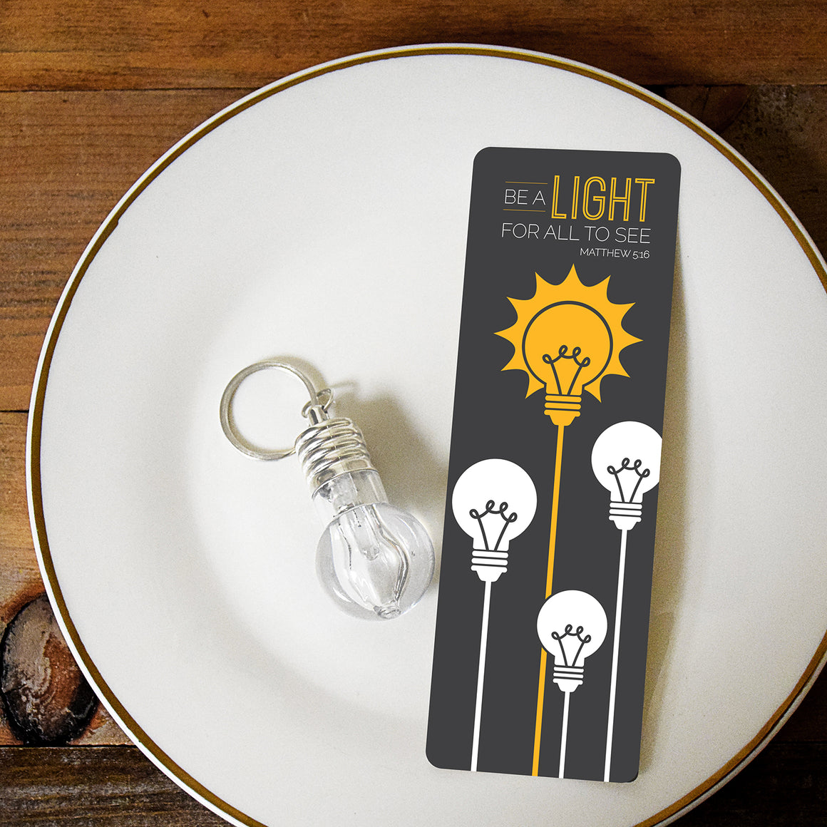 Be A light for all to see - Lightbulb Key Chain and Bookmark Set