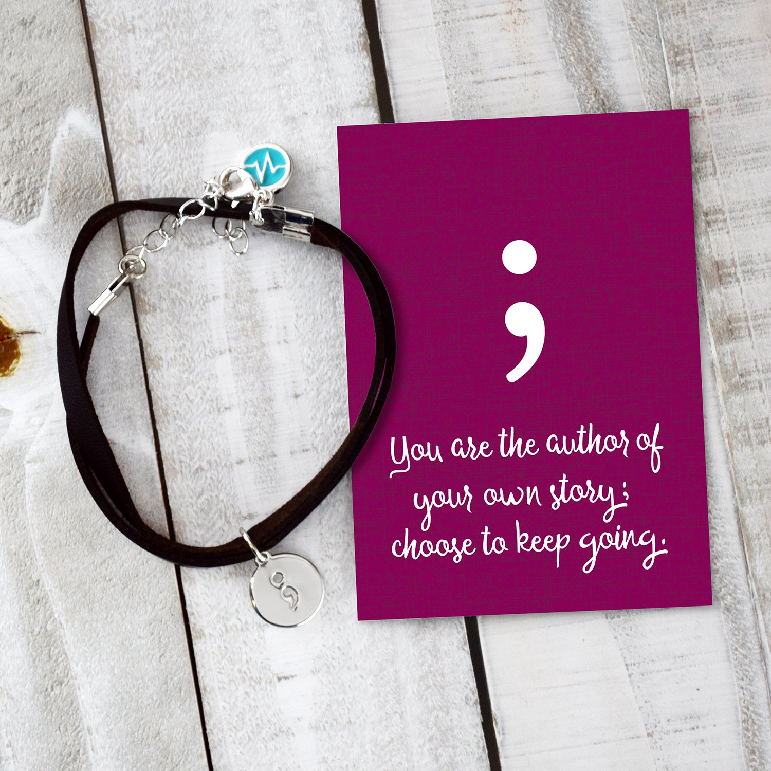 Semi-colon Bracelet - Adjustable