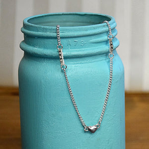 Live Simply Dainty Heart Necklace - Silver Finish