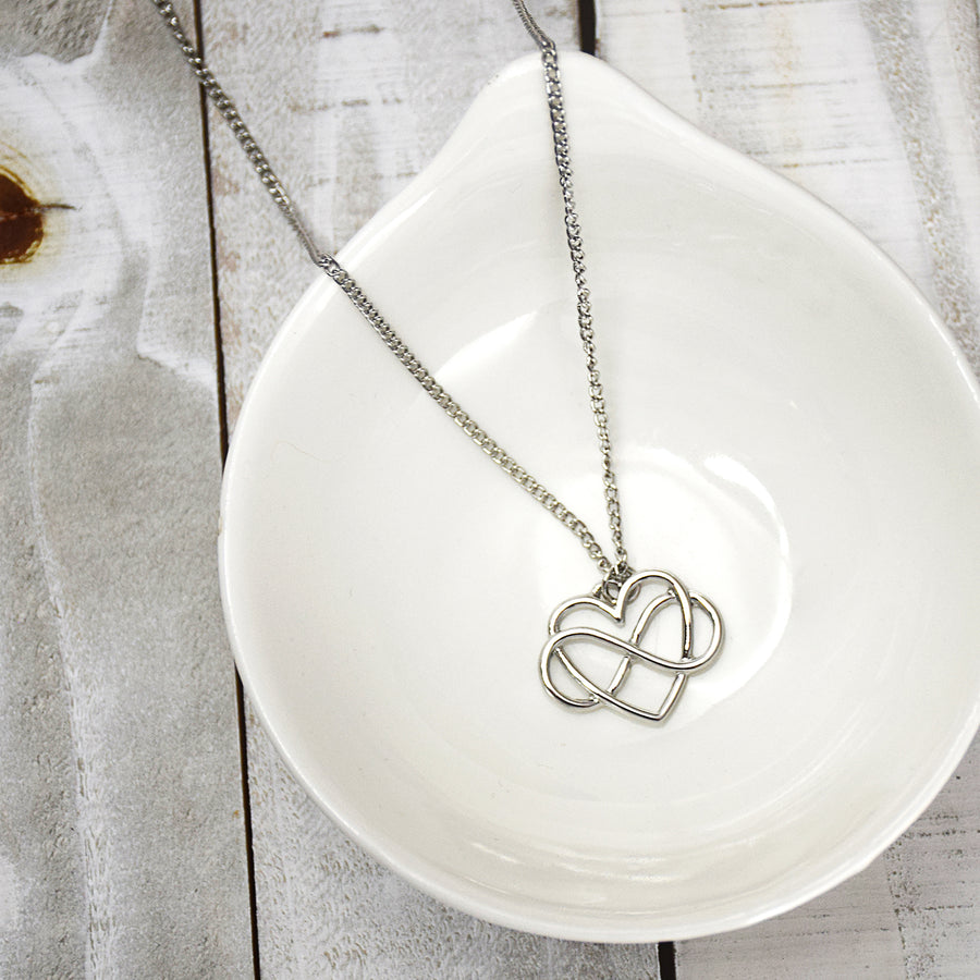 Forever and Always Necklace - Infinity Heart Silver Finish Charm