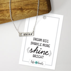 Shine Bar Necklace - Silver Finish