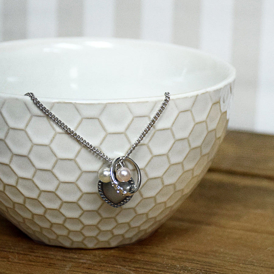 Glitter Sparkle Shine Necklace - Silver finish charm necklace