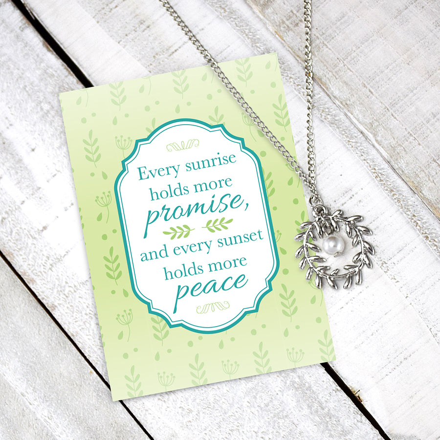 Peace Wreath Necklace - Silver Finish