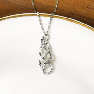 Joy In the Journey Necklace - Silver Finish with clear stones