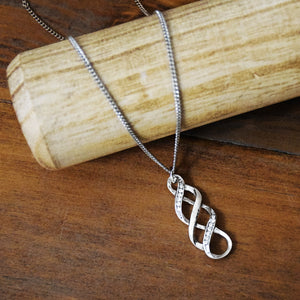 Joy In the Journey Necklace - Silver Finish with clear stones