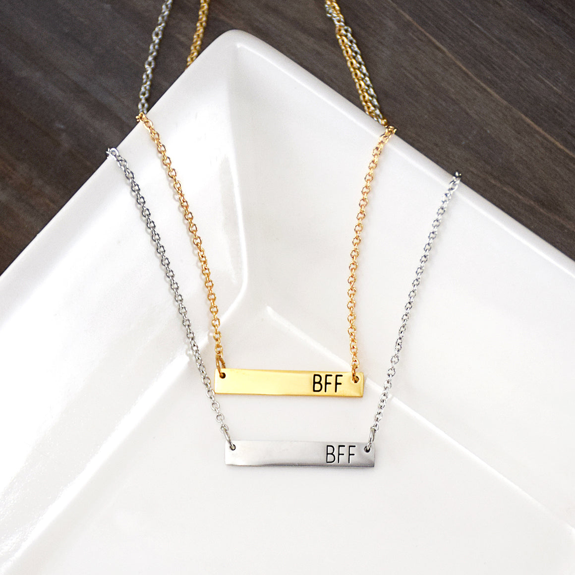 BFF Bar Necklace - Good Friends Necklace set (Includes 2 bar necklaces)
