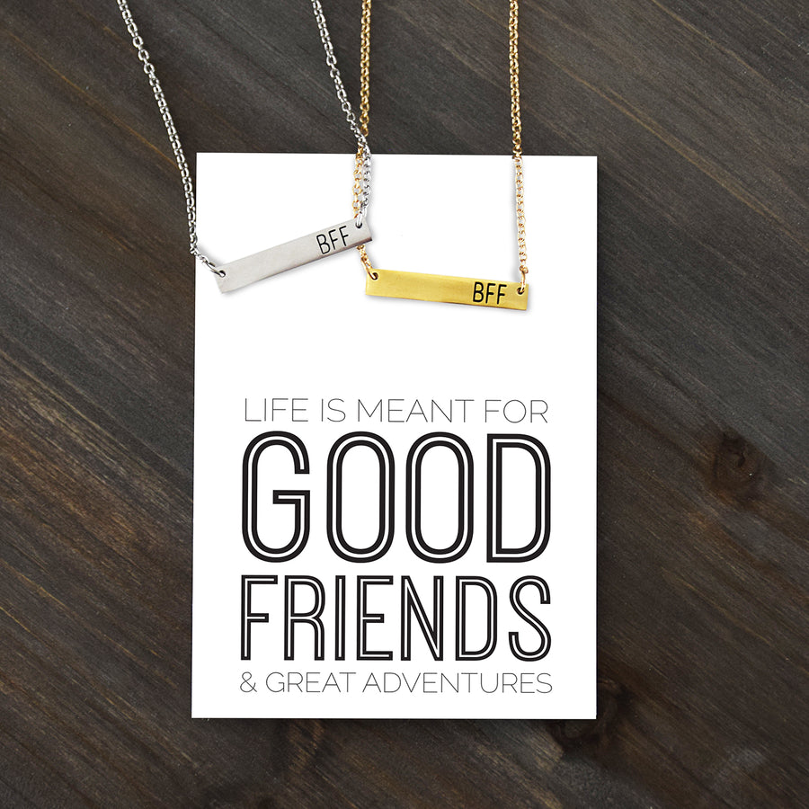 BFF Bar Necklace - Good Friends Necklace set (Includes 2 bar necklaces)