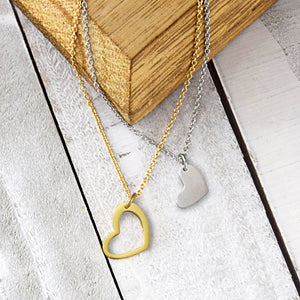 Mother and Daughter Heart Necklace - Heart Necklace Set