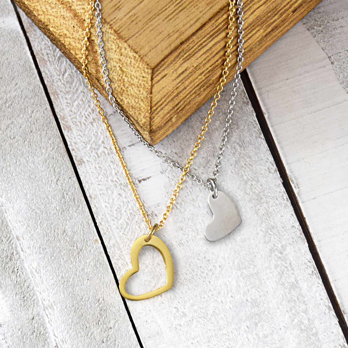 Mother and Daughter Heart Necklace - Heart Necklace Set