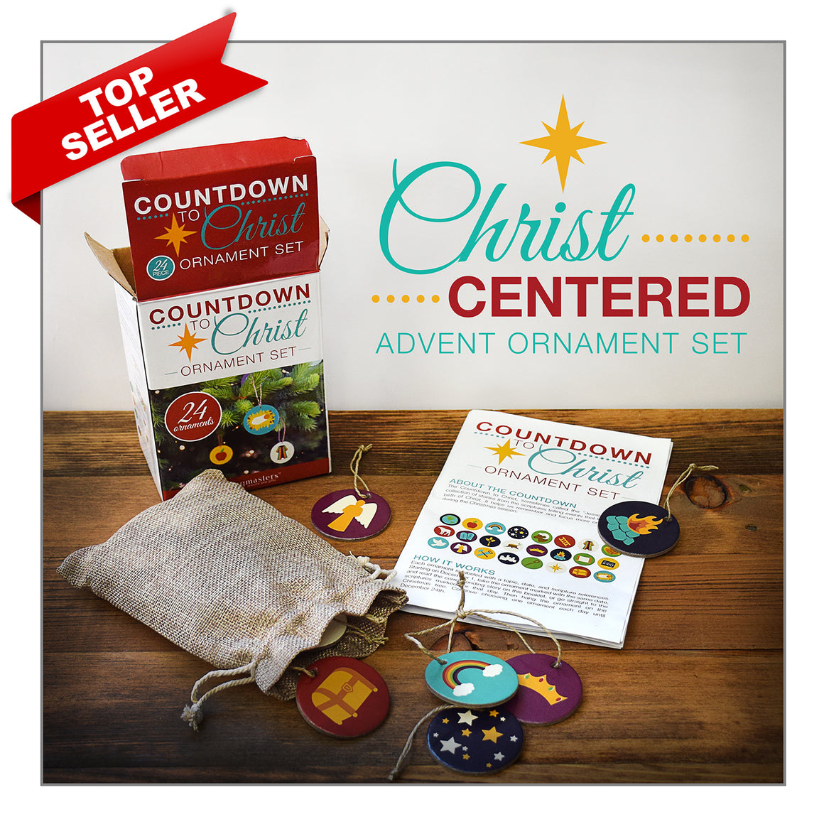 Christ Centered Advent Calendar Ornament Set