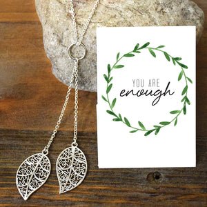 You are Enough Double Leaf Necklace